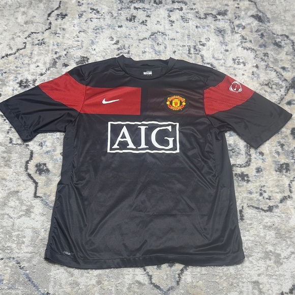 Nike Other - Nike Manchester United 2007/08 Away Jersey Medium Black Red AIG Sponsor